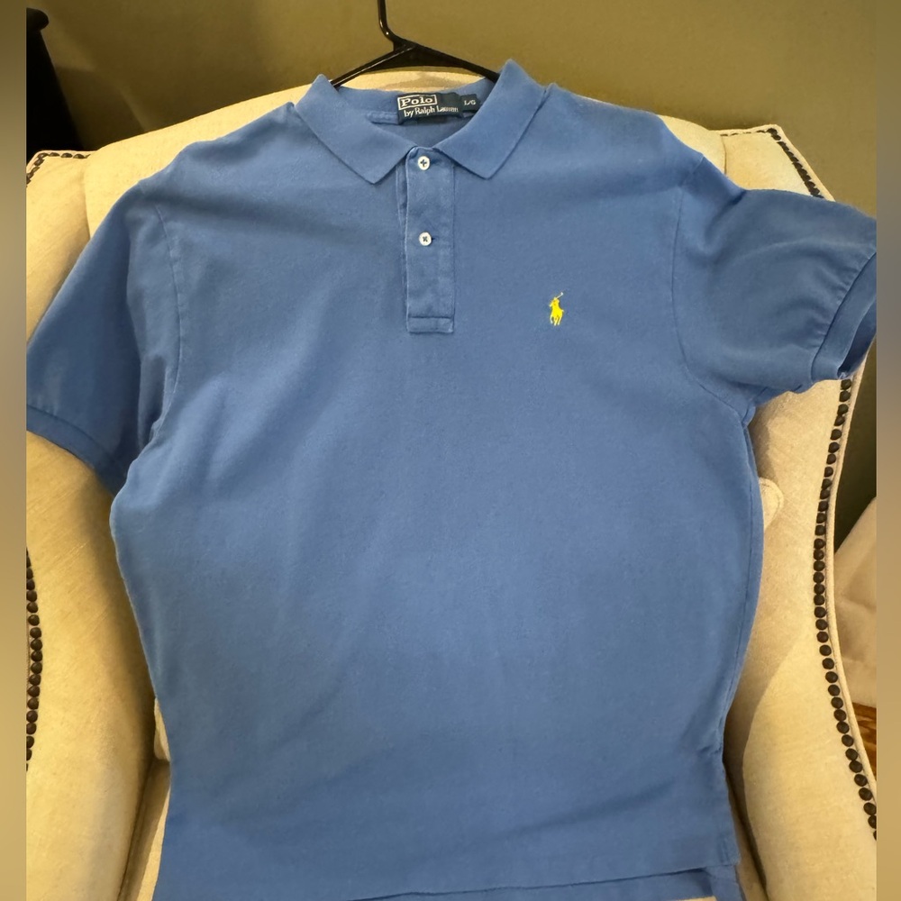 Blue Polo With Yellow Horse